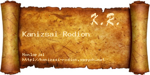 Kanizsai Rodion névjegykártya